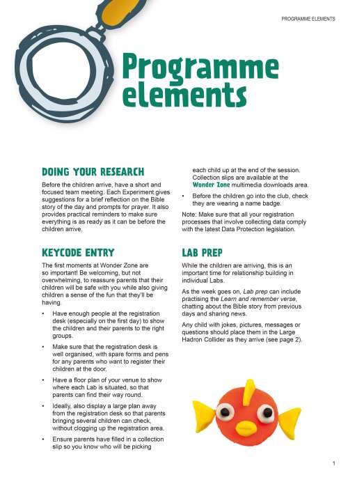 Programme elements