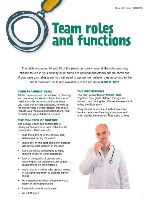 Team roles and functions