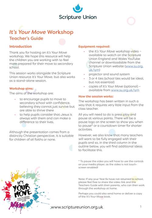 IYM workshop teacher's guide