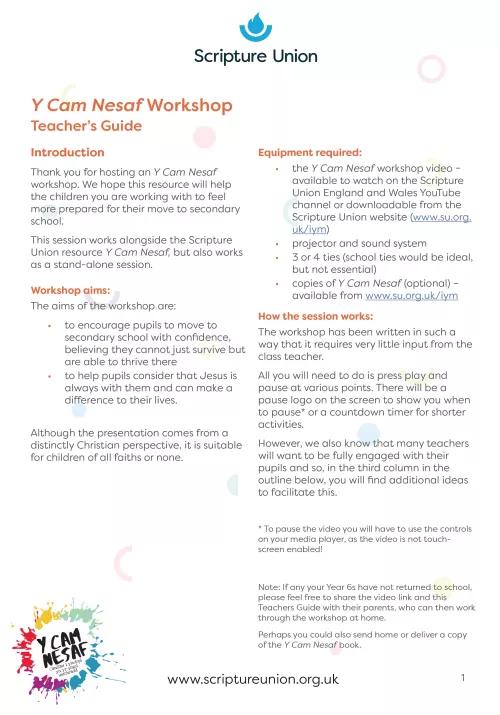 Y Cam Nesaf Workshop teacher's guide