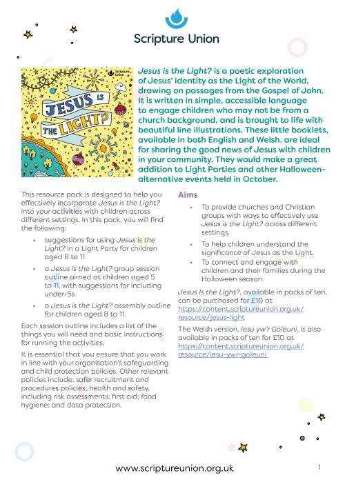 Jesus is the Light? resource pack