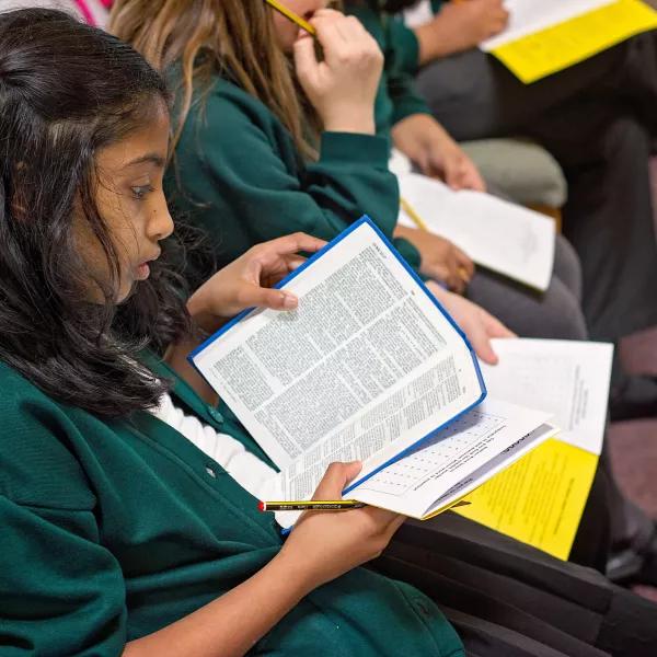 Girl reading bible