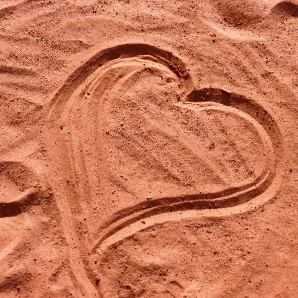 Heart in sand