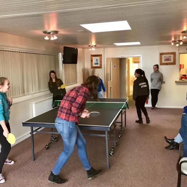 Children playing table tennis