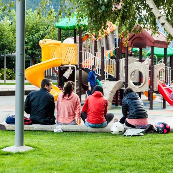 People sitting in a playground