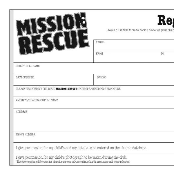 Mission Rescue registration form