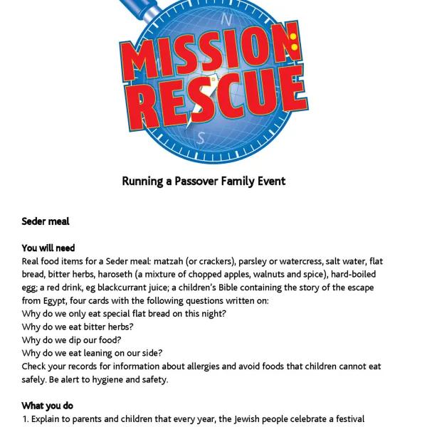 Mission Rescue Passover Event