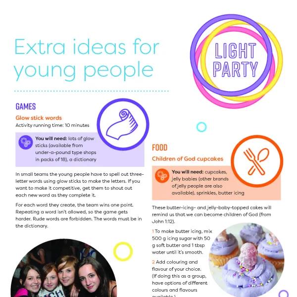 Light Party extras for young people