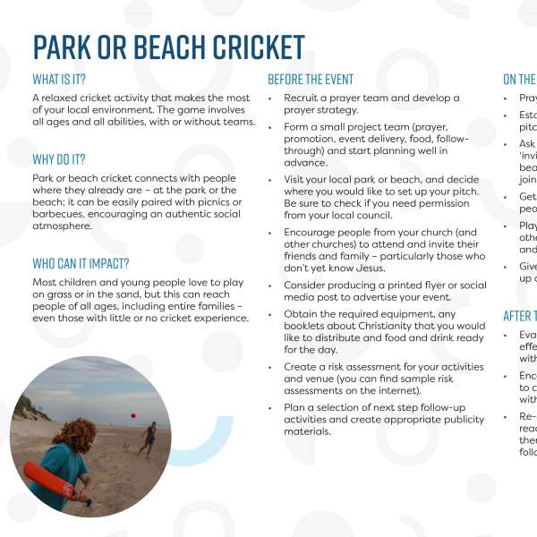 Park or beach cricket Park or beach cricket