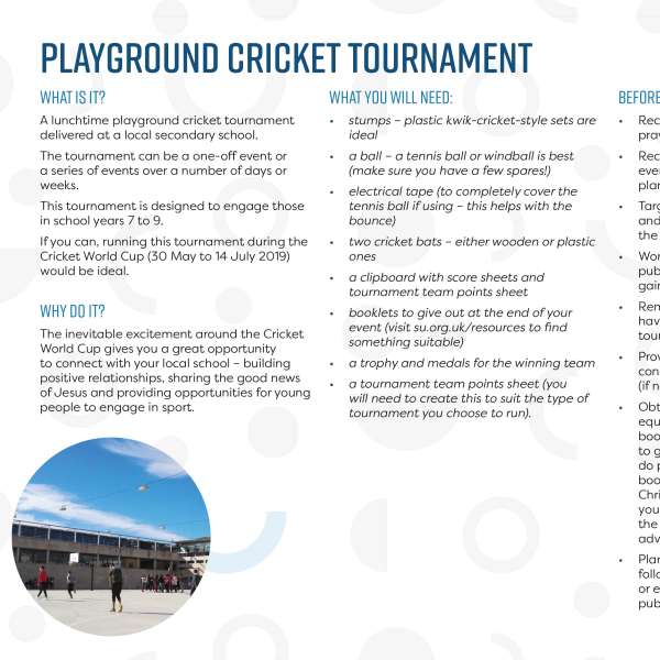 Playground cricket tournament Playground cricket tournament