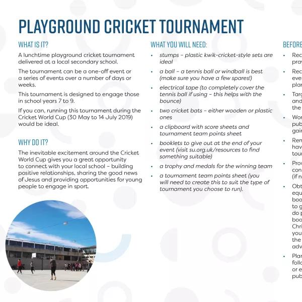 Playground cricket tournament