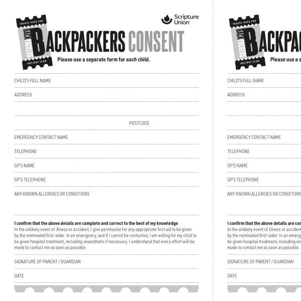 Backpackers: Consent form