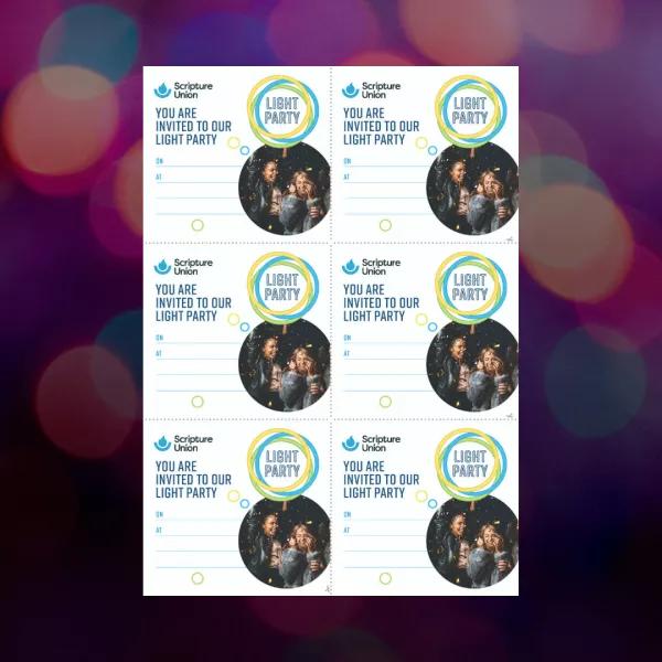 Light Party Invitations - Youth