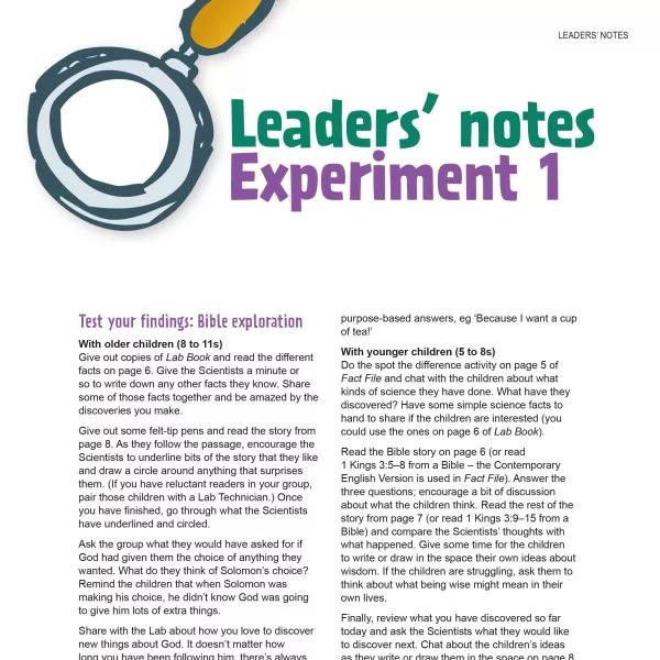 Leaders' notes
