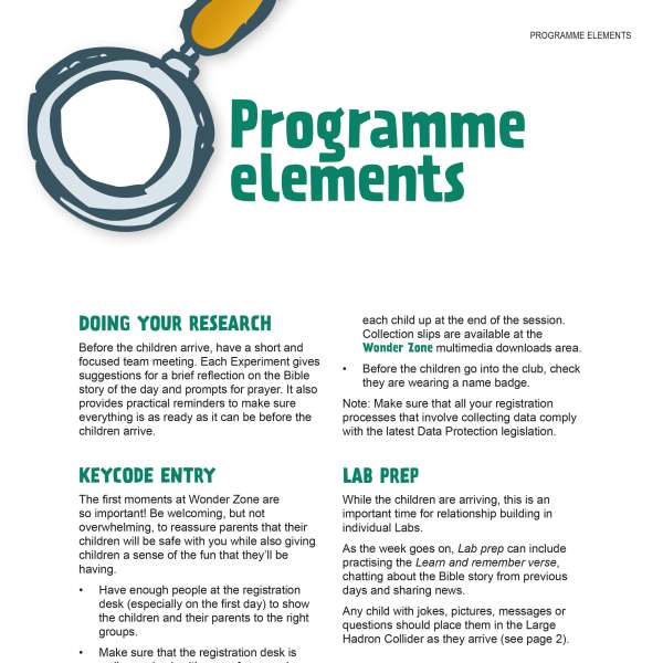 Programme elements