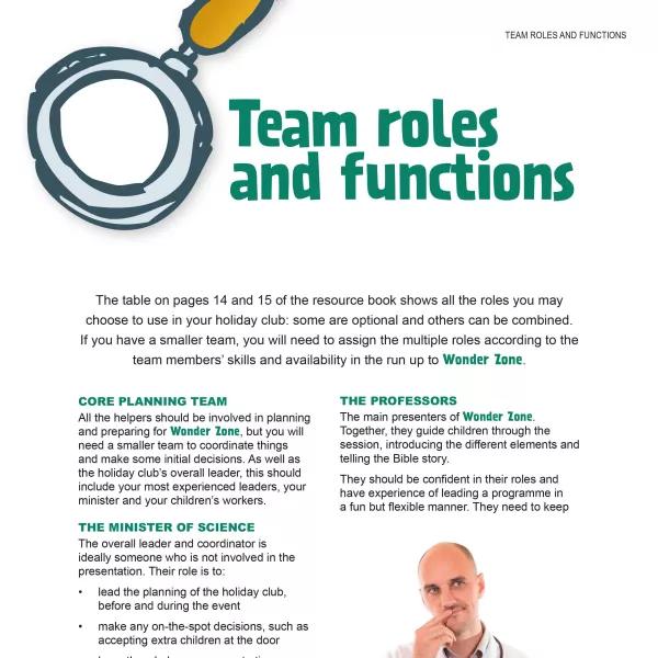 Team roles and functions