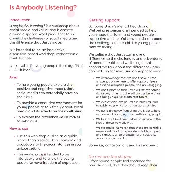 Is Anybody Listening? resource