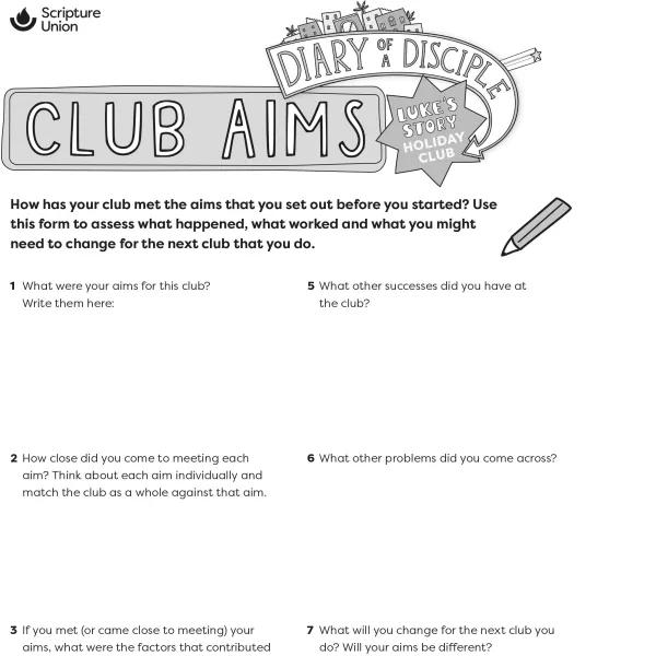 Club Aims form