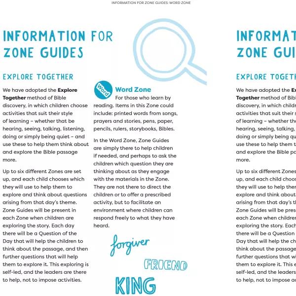 Information for Zone Guides