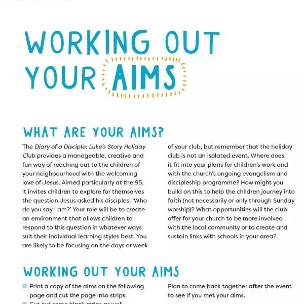 Working out your aims
