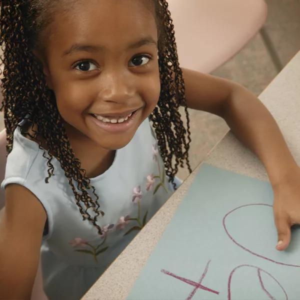 Girl doing craft