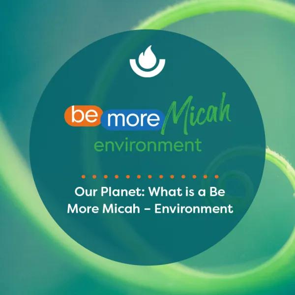 Our Planet: What is a Be More Micah – Environment ‘planned experience’? 