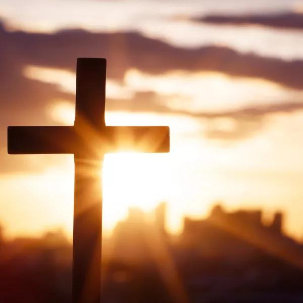 Cross at sunset