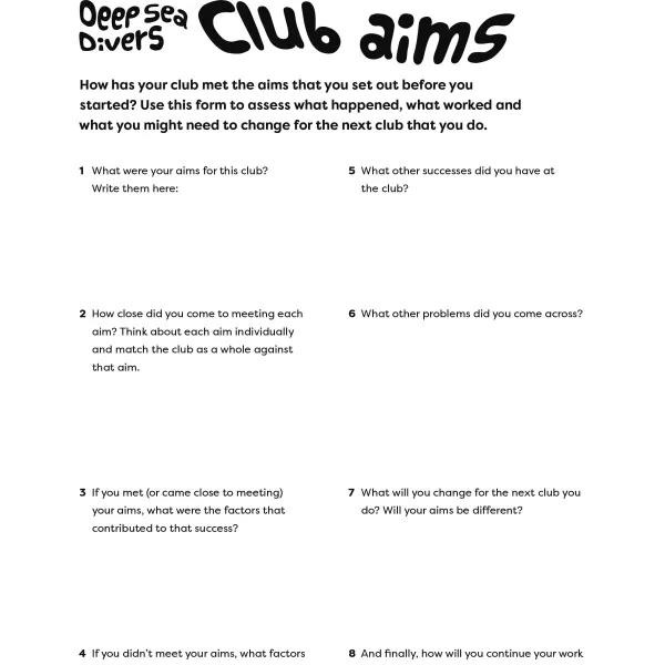 Club aims form