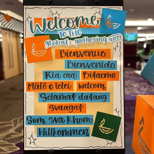 Welcome sign in different languages