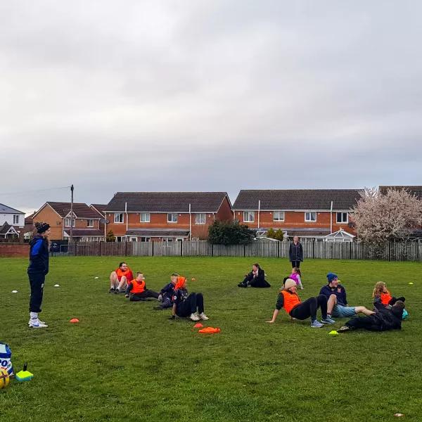 Children playing sport in Durham