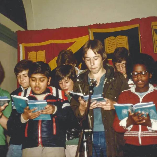 Wayne and a group from his church in 1977