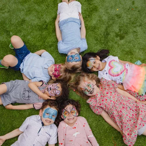 Children painted faces