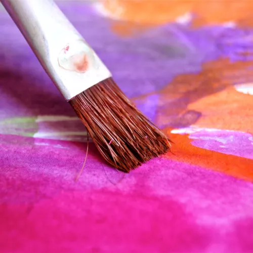 Paintbrush and paint