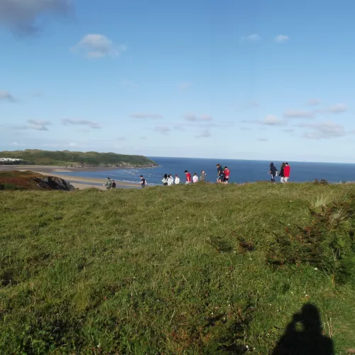 children on hill