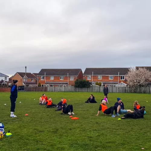 Children playing sport in Durham