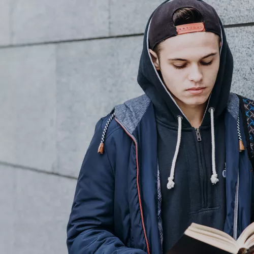 Teenage boy with Bible